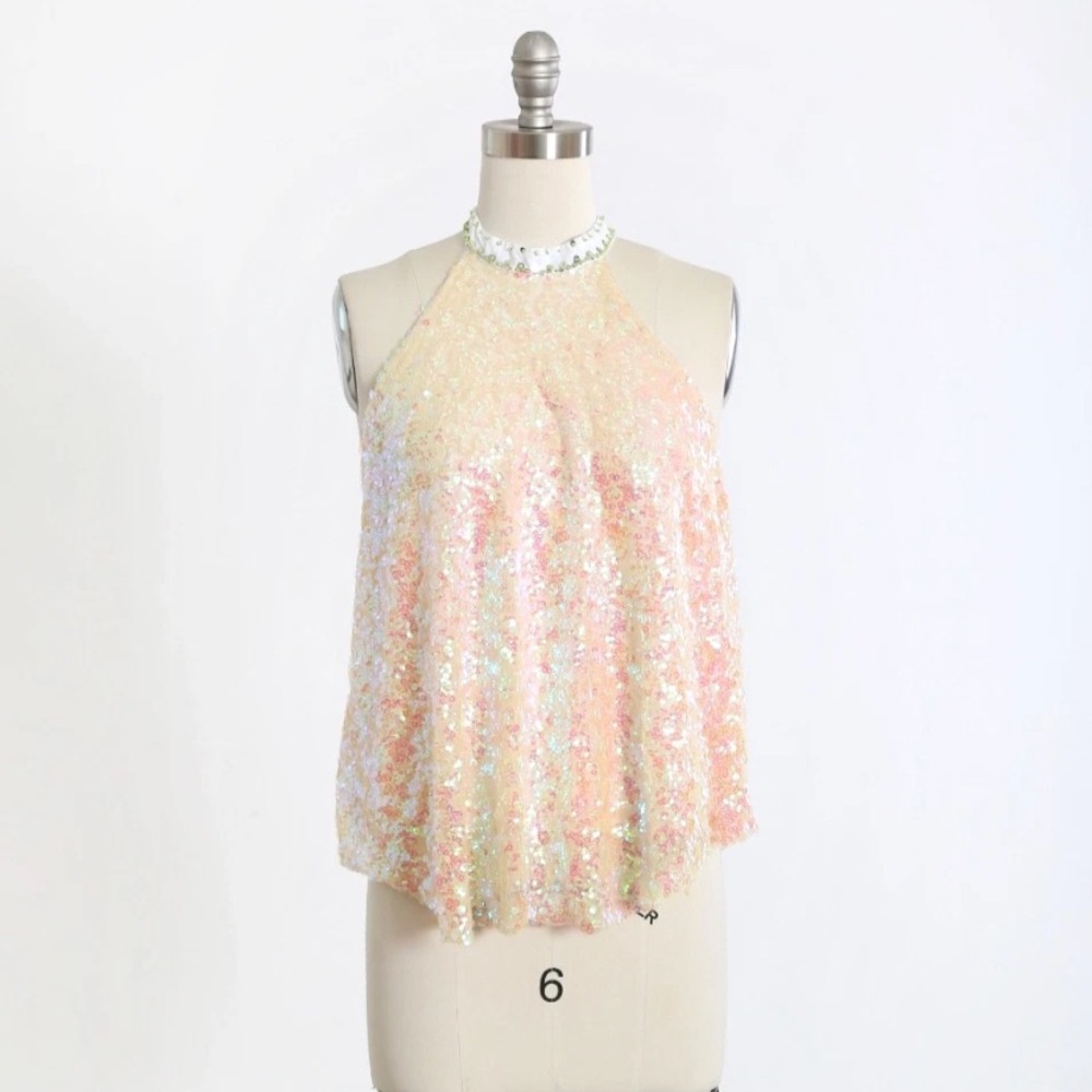 Free People iridescent Tank Top blouse Size M